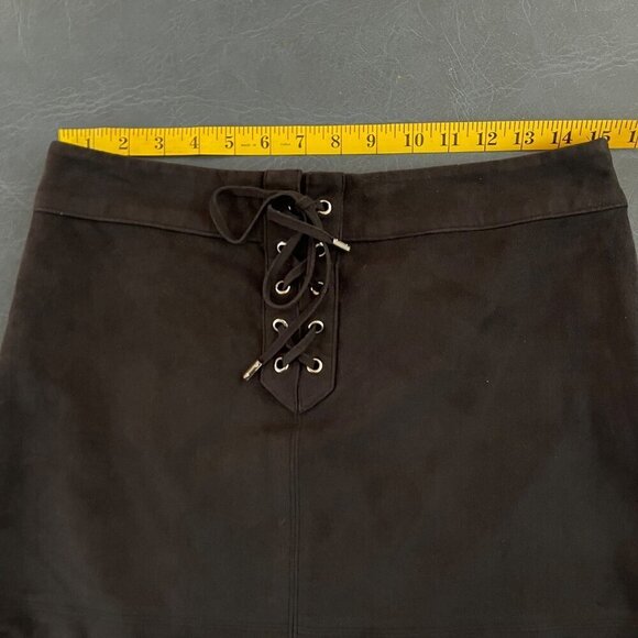 Abercrombie & Fitch Womens Mini Skirt Sz 8 Lace Up Whimsigoth Punk Festival Rock - Picture 8 of 10